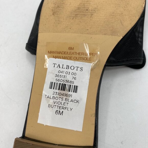 Talbots Black Leather Square Toe Sandals | Size 6 - Picture 2 of 7